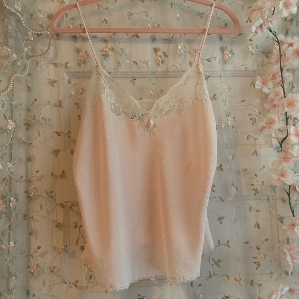 rare vintage dior cream lace cami